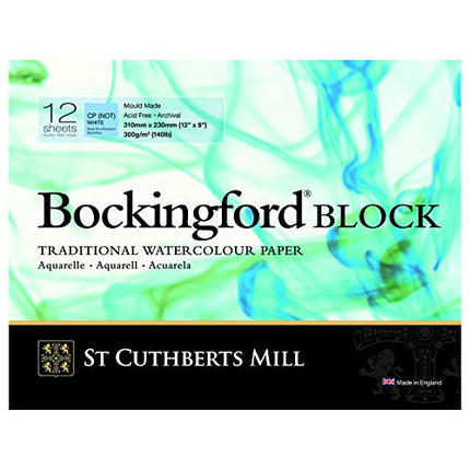 Bockingford Watercolor Block-Cold Press 300gsm 140lb, 12 sheets