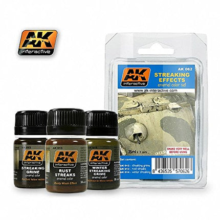 AK Interactive Streaking Effects Enamel Paint Set (12, 13, 14)