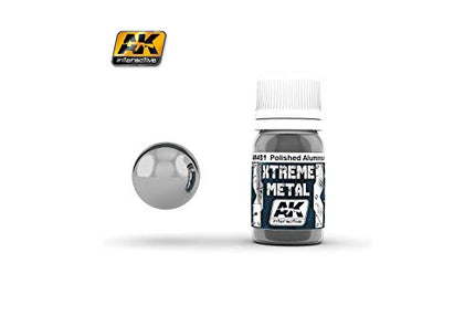 AK Interactive Xtreme Metal Polished Aluminium Metallic Paint 30ml Bottle Model Kit Paint Car Plane