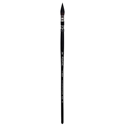 Raphael SoftAqua Synthetic Squirrel Watercolor Brush, Quill, 3/0, Black