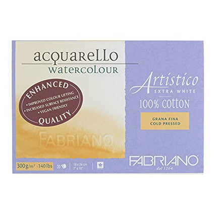 Fabriano Artistico Watercolor Block, 7 x 10, Extra White