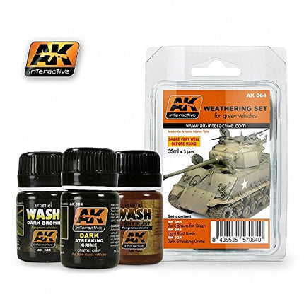 AK Interactive - Weathering Set for Green Vehicles # 00064