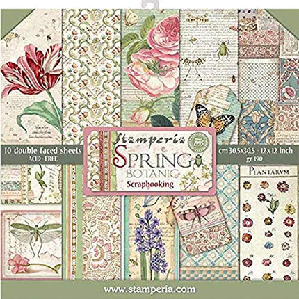 Stamperia Scrapbooking Paper, Multi-Colored 10 Pack